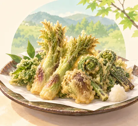 山菜(spring sansai vegetables)のイラスト