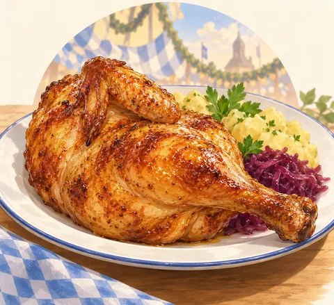 ローストチキン(ヘンドル)(roast chicken (Hendl))のイラスト