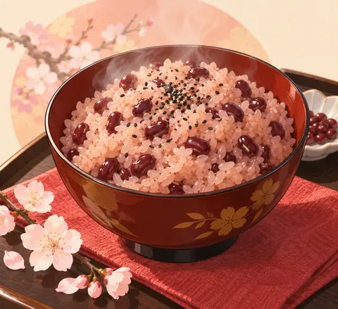 赤飯(sekihan (red bean rice))のイラスト