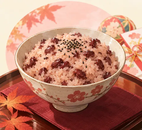 お赤飯(red bean rice)のイラスト