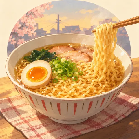 インスタントラーメン(instant ramen)のイラスト