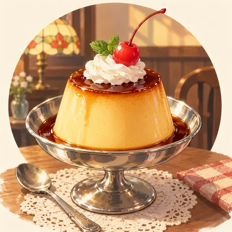 プリン(custard pudding)のイラスト