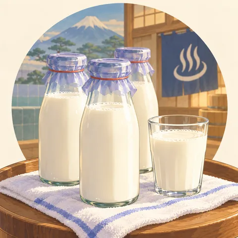 びん牛乳(milk in glass bottles)のイラスト