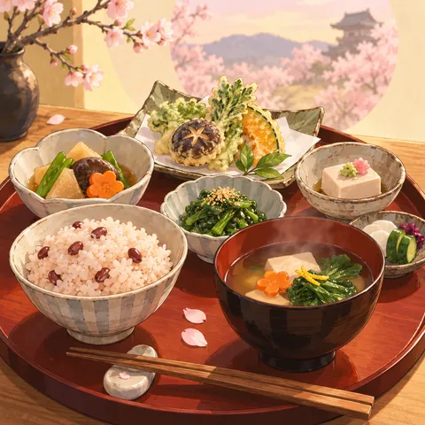 精進料理(shojin ryori)のイラスト