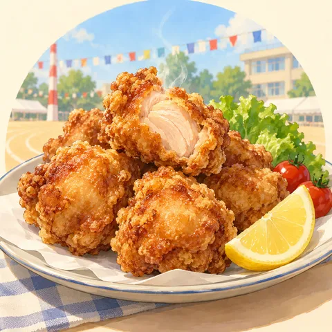 からあげ(fried chicken)のイラスト