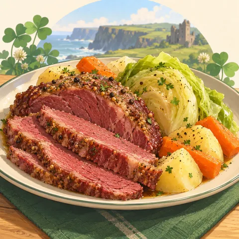コンビーフとキャベツ(corned beef and cabbage)のイラスト
