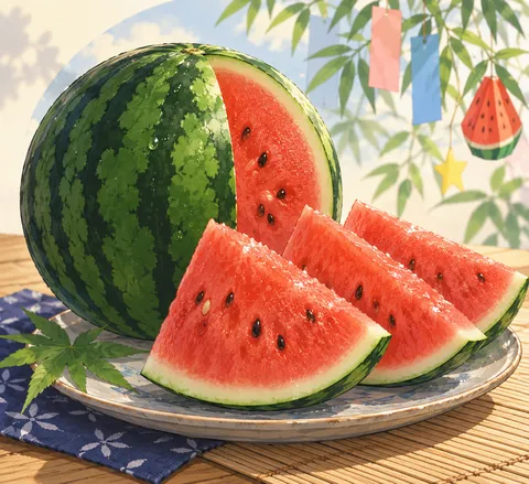 スイカ(watermelon)のイラスト