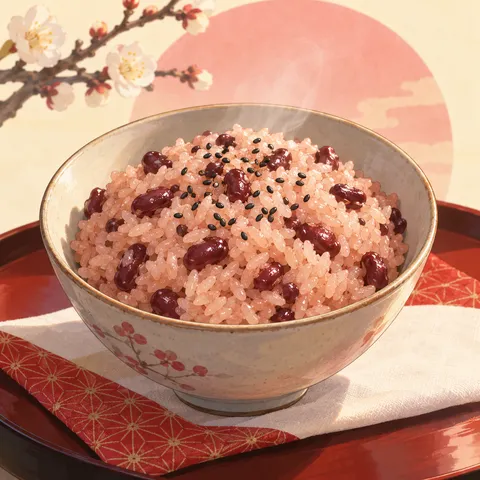 赤飯(sekihan (red bean rice))のイラスト