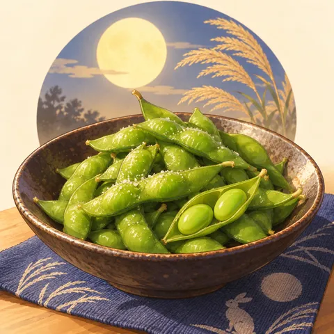 枝豆(edamame)のイラスト