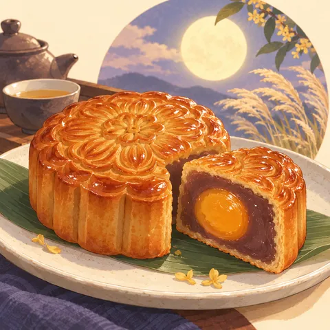 月餅(mooncake)のイラスト