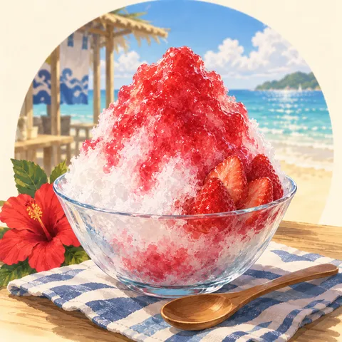 かき氷(shaved ice)のイラスト