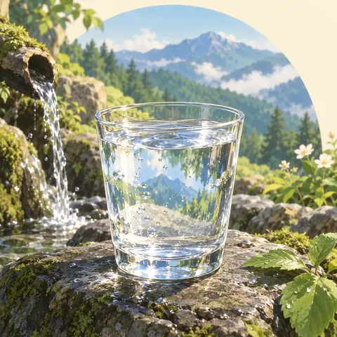 湧き水(spring water)のイラスト