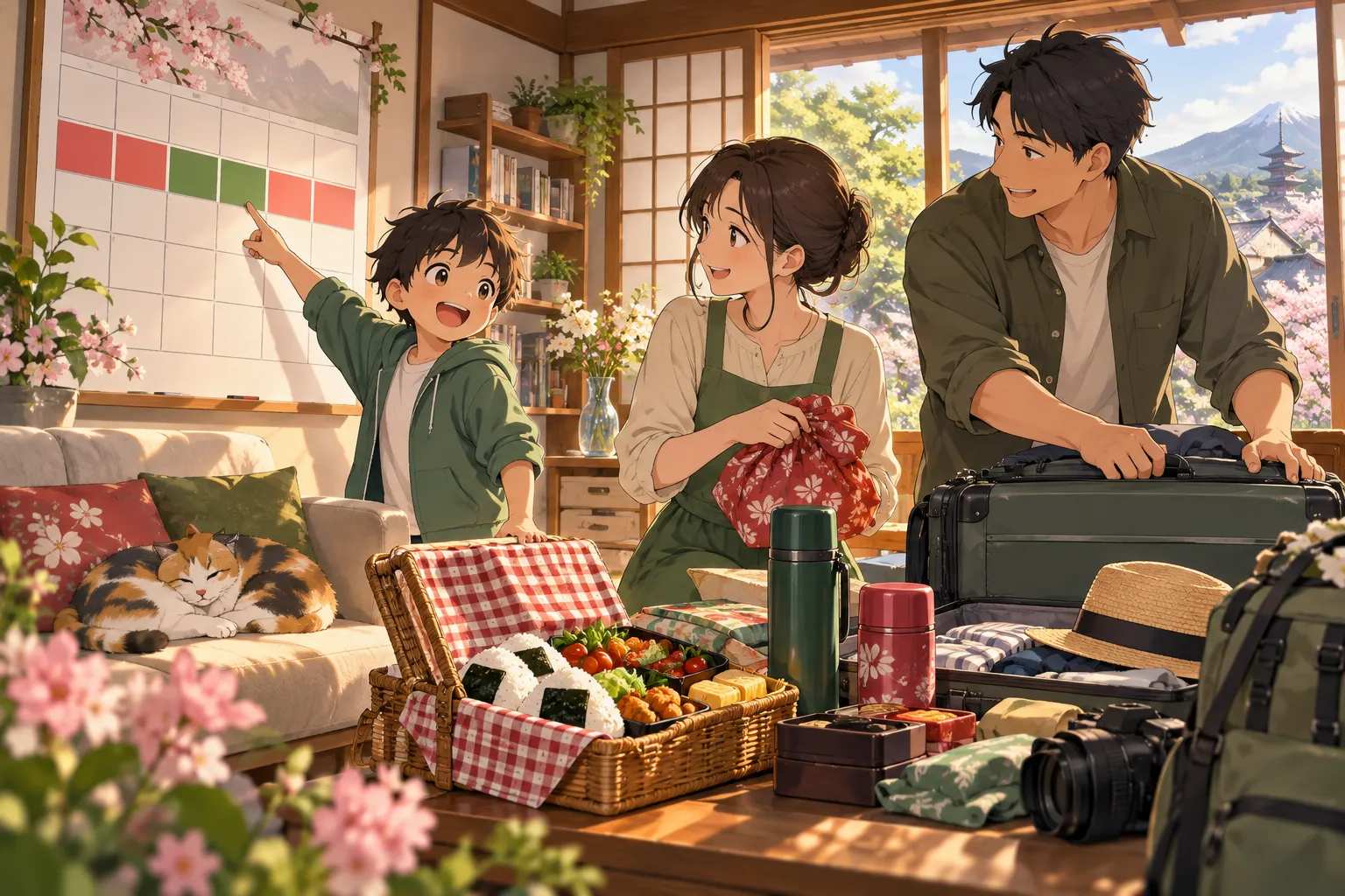 振替休日と国民の休日のしくみ(How Japan's Substitute Holidays Work)のイラスト
