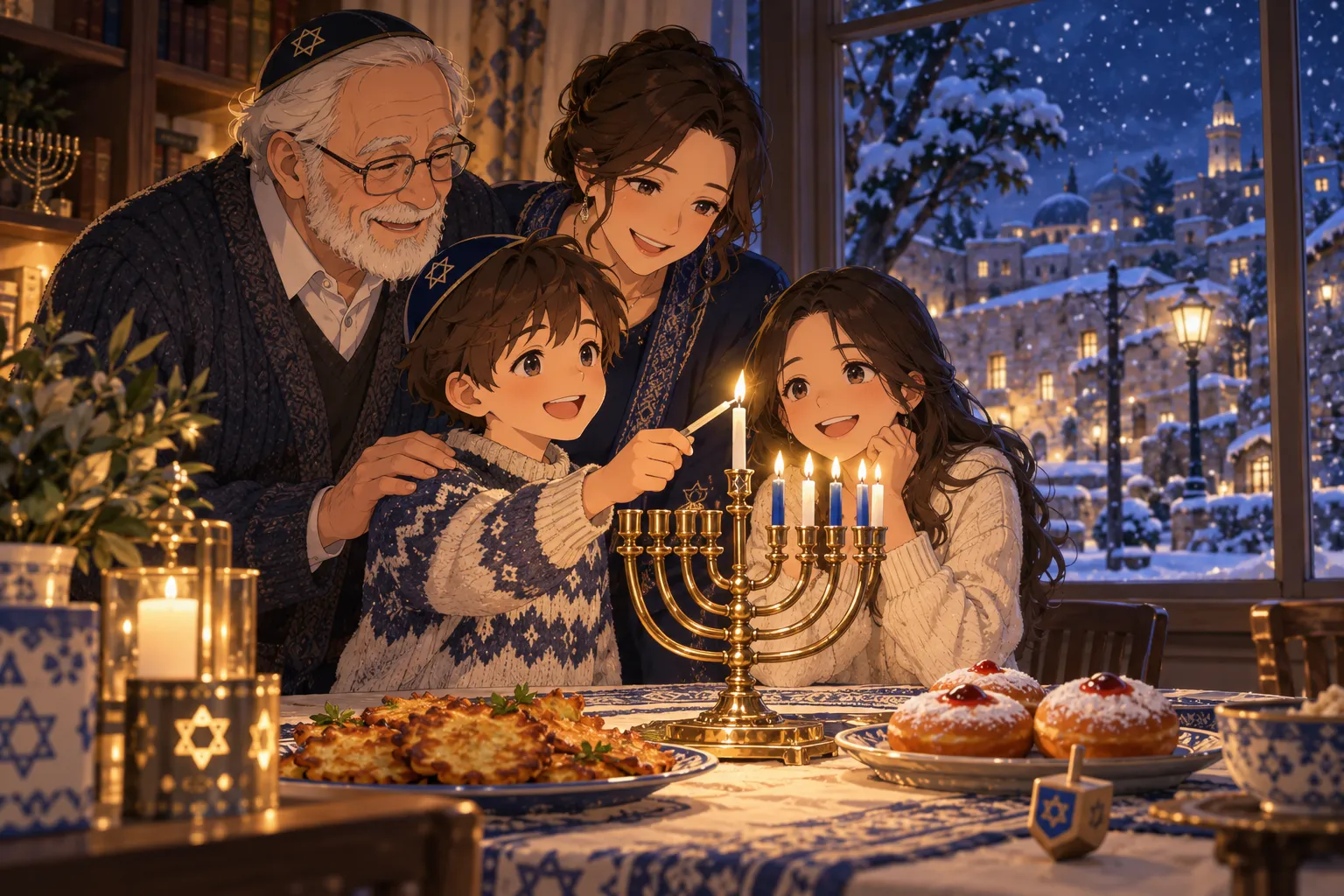 ハヌカ(Hanukkah)のイラスト