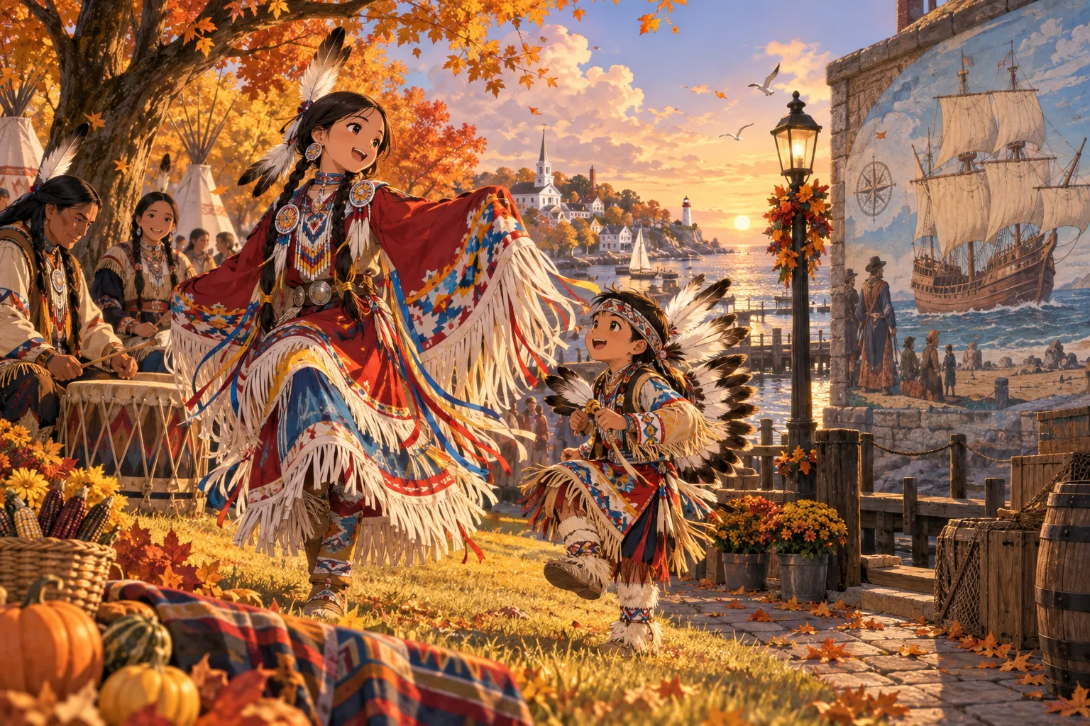 先住民の日・コロンブス・デー（Indigenous Peoples' Day / Columbus Day）のイラスト