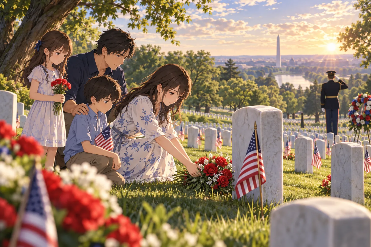 メモリアル・デー(戦没将兵追悼記念日)(Memorial Day)のイラスト
