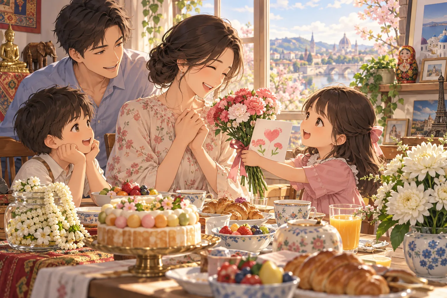 母の日(世界の母の日)(Mother's Day)のイラスト
