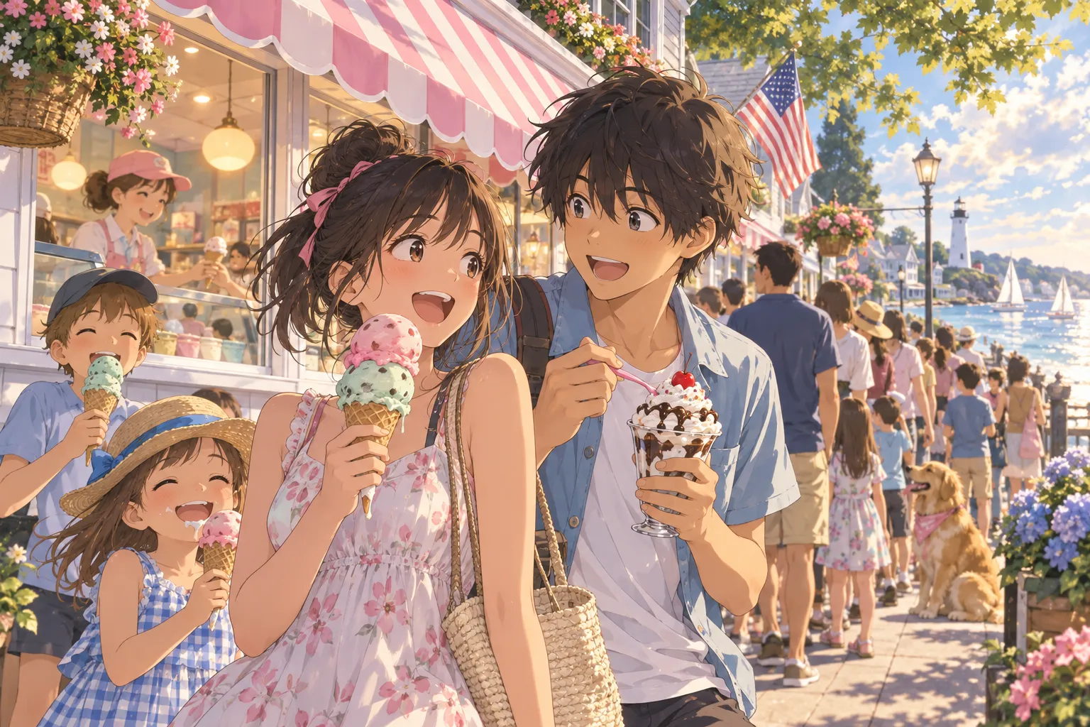 ナショナル・アイスクリーム・デー（National Ice Cream Day）のイラスト
