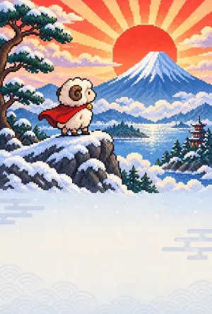 レトロゲームの未年の年賀状デザイン