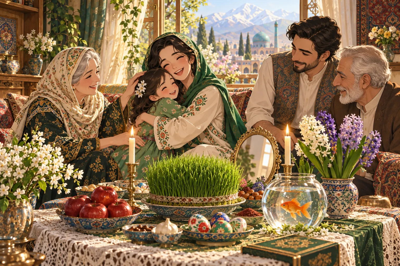 ノウルーズ(ペルシャの新年)(Nowruz)のイラスト
