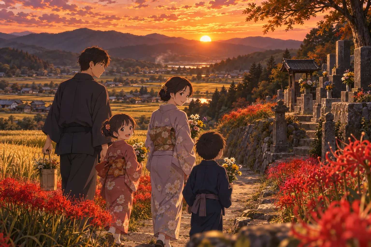 秋分の日（Autumnal Equinox Day）のイラスト