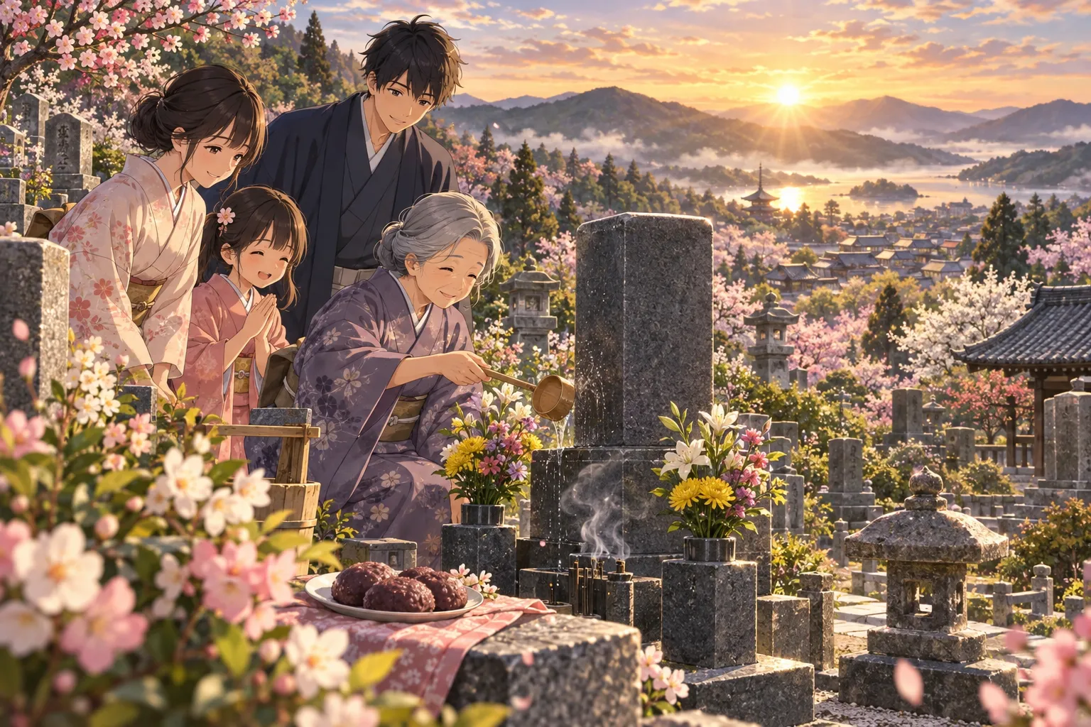 春分の日(春のお彼岸)(Vernal Equinox Day)のイラスト