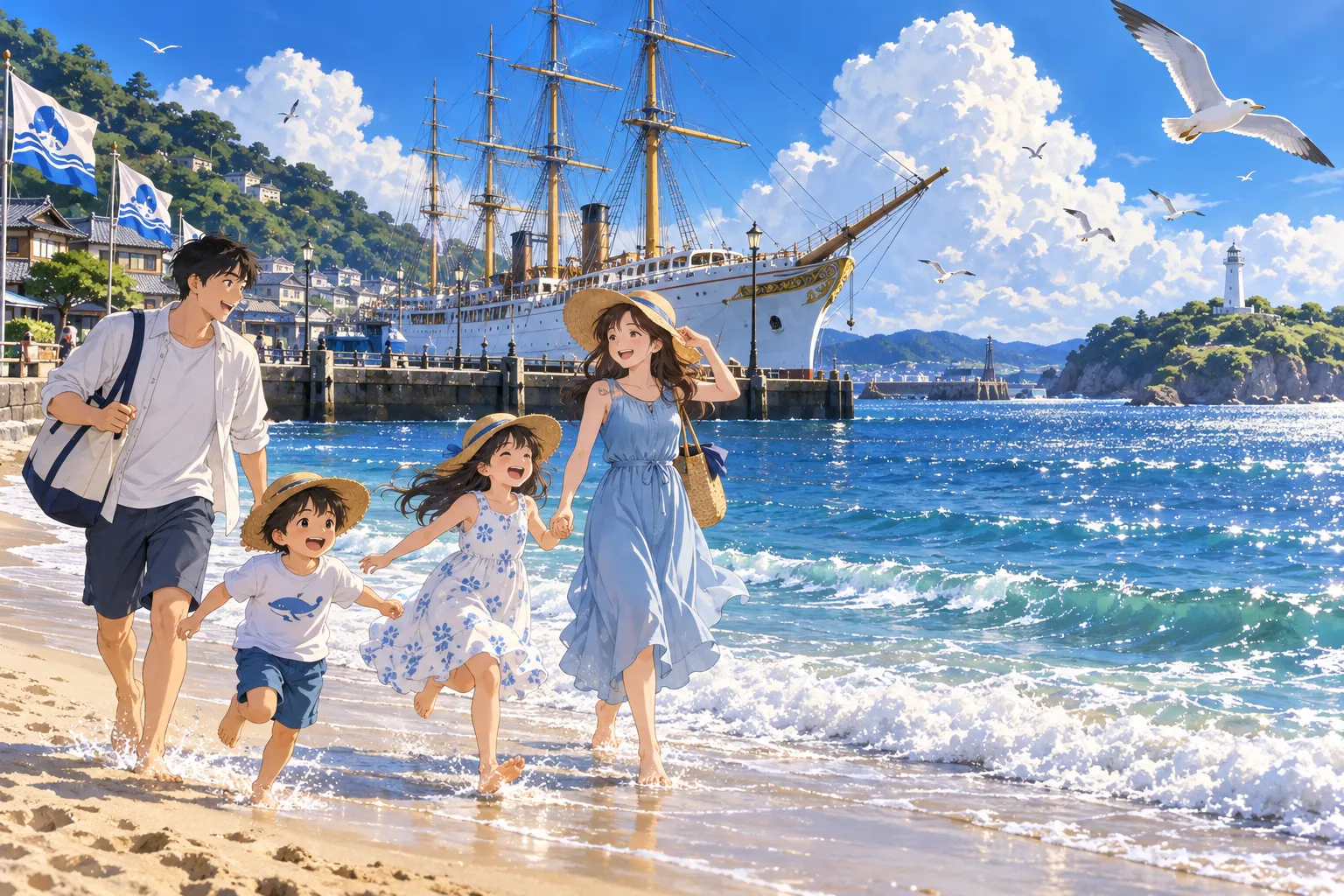 海の日(Marine Day)のイラスト