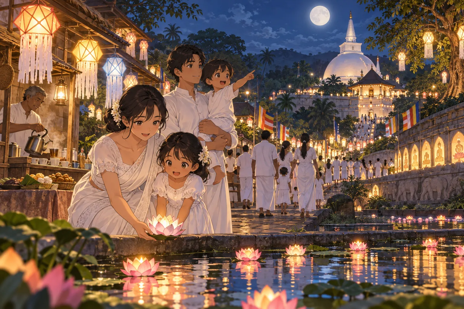 ウェーサーカ祭(ブッダの日)(Vesak)のイラスト