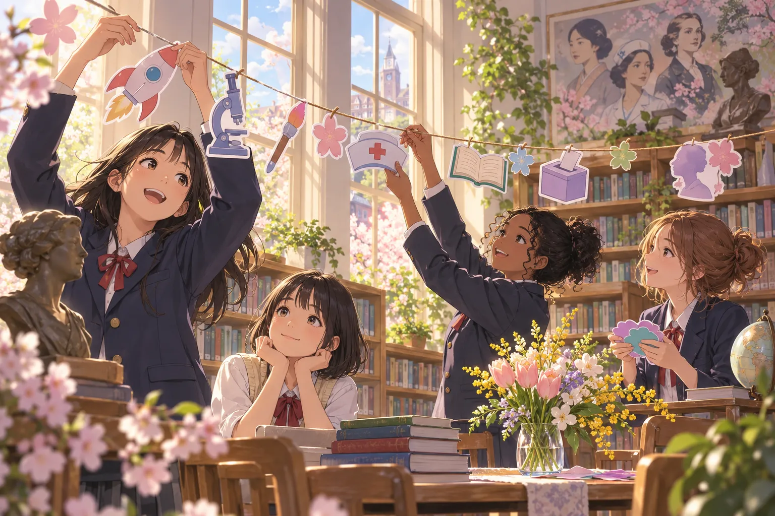 女性史月間(Women's History Month)のイラスト
