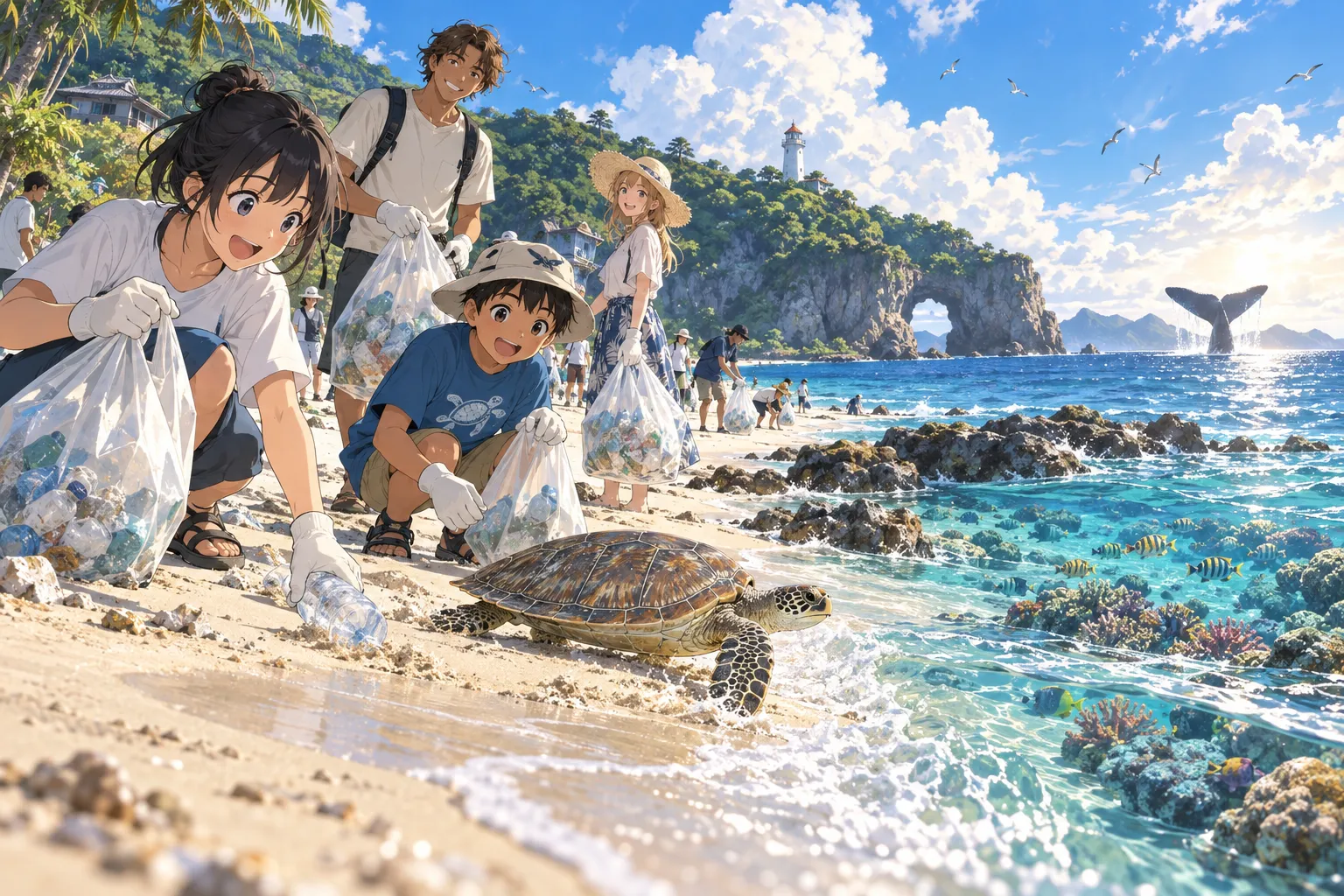 世界海洋デー（World Oceans Day）のイラスト