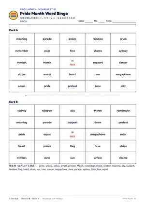 ビンゴのページ