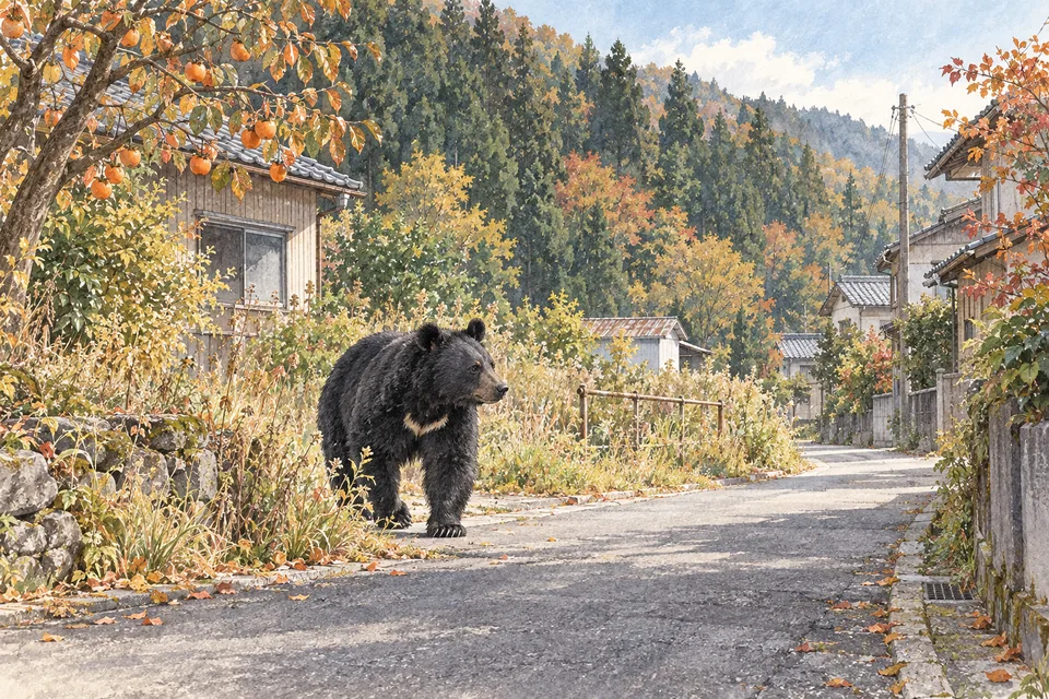 クマが町に出てくる — 山の実りと、人の減った里の話