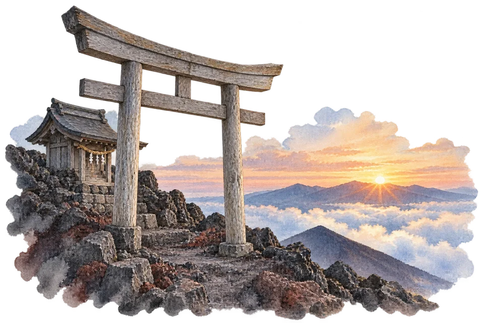 「富士山の頂上に、なぜ鳥居があるの？」 — 山頂は神社の境内、という話