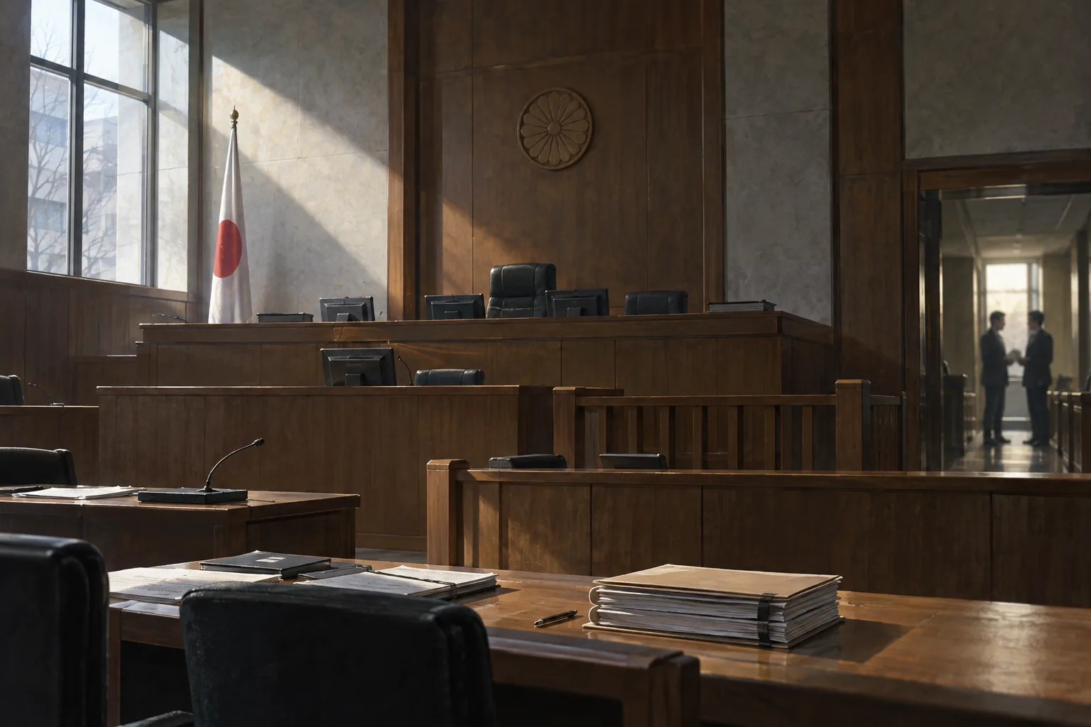死刑制度をめぐる重い判断を象徴する無人の法廷