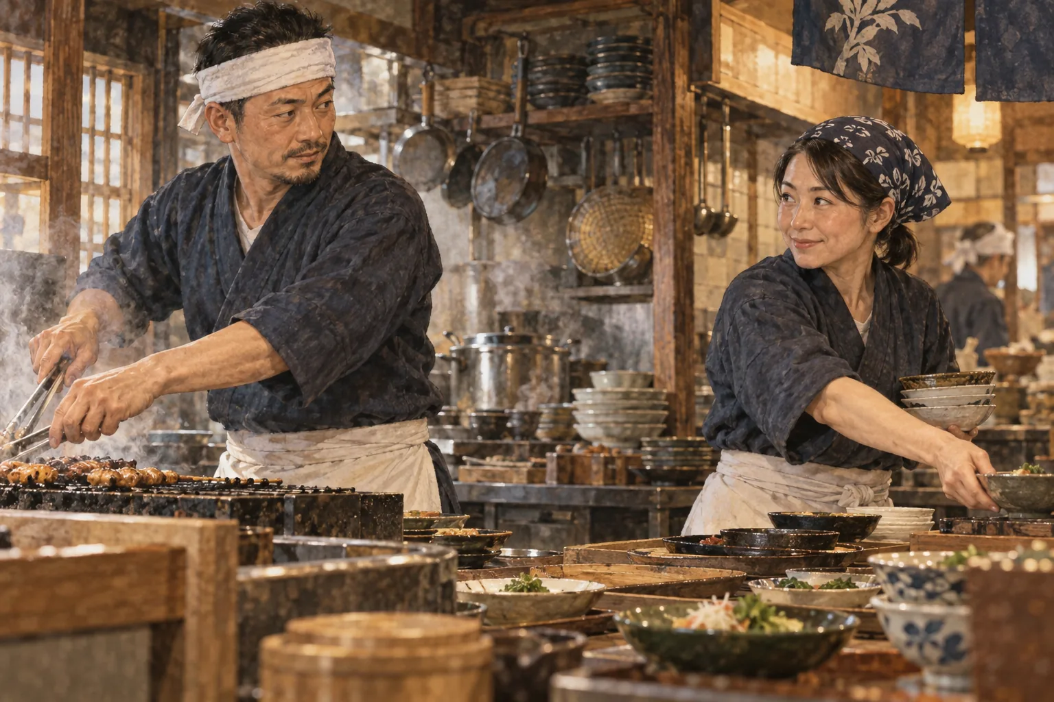 視線だけで連携する熟練の仕事仲間