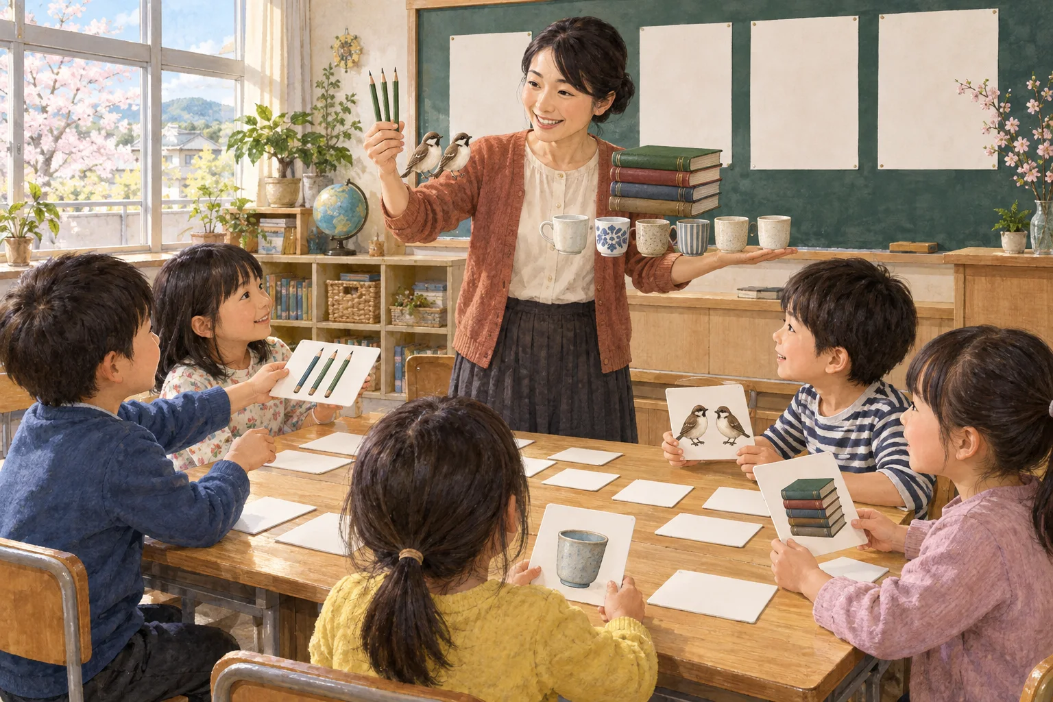 物の種類ごとの助数詞を実物で学ぶ教室