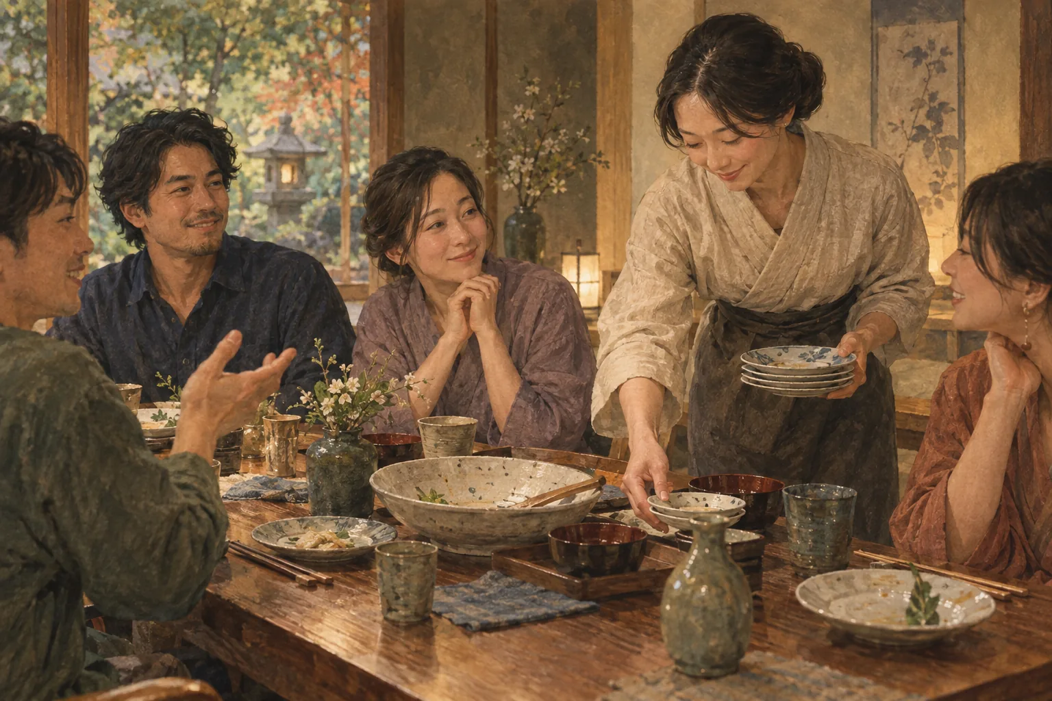 食卓の空気を読んで片づけを始める人