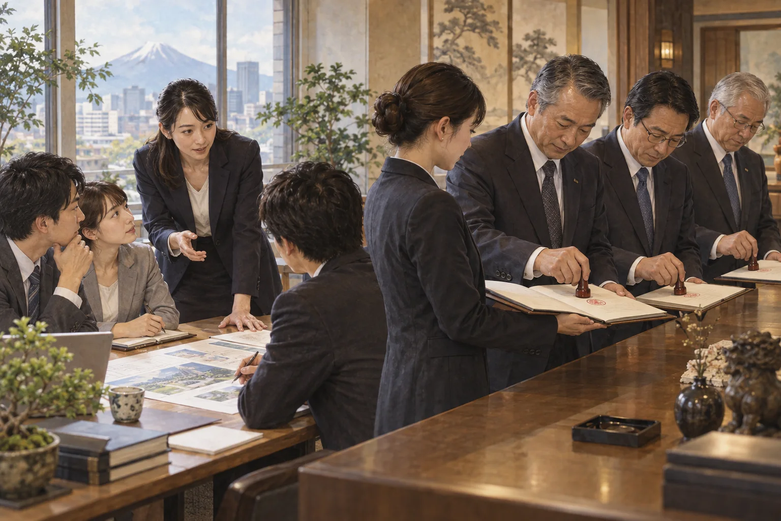 事前相談の後に稟議書を回覧する職場