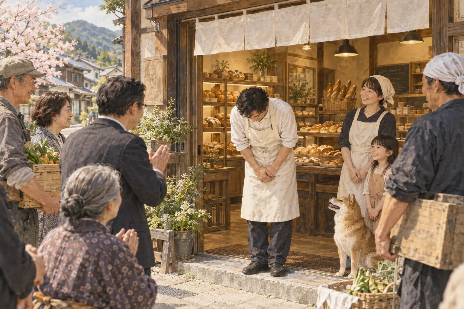 周囲の支えにおかげさまでと感謝するパン店主