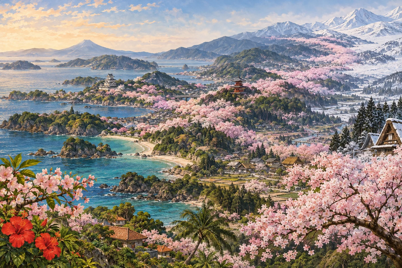 南から北へ広がる桜の開花