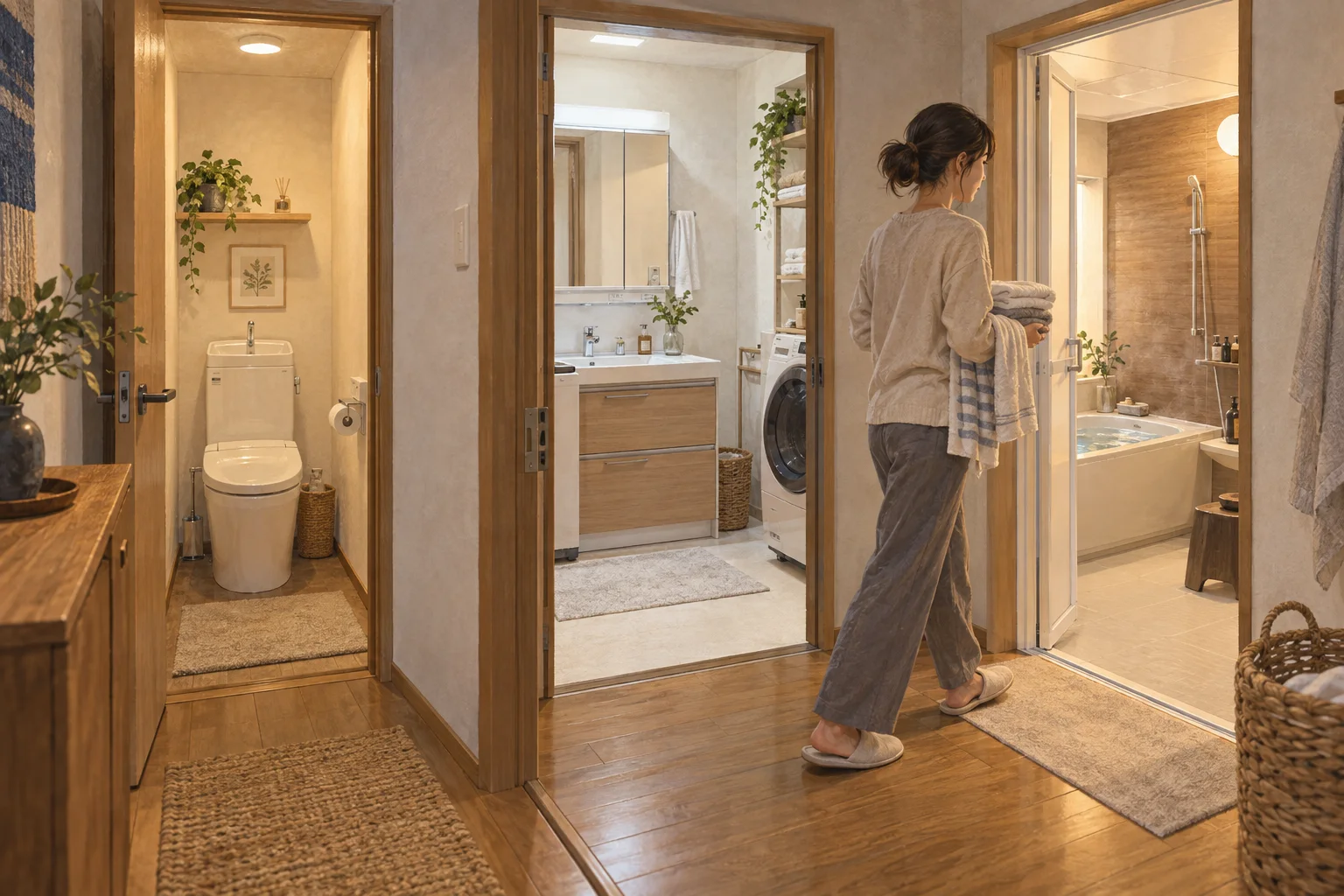 トイレと洗面・浴室が別々になった日本の住宅