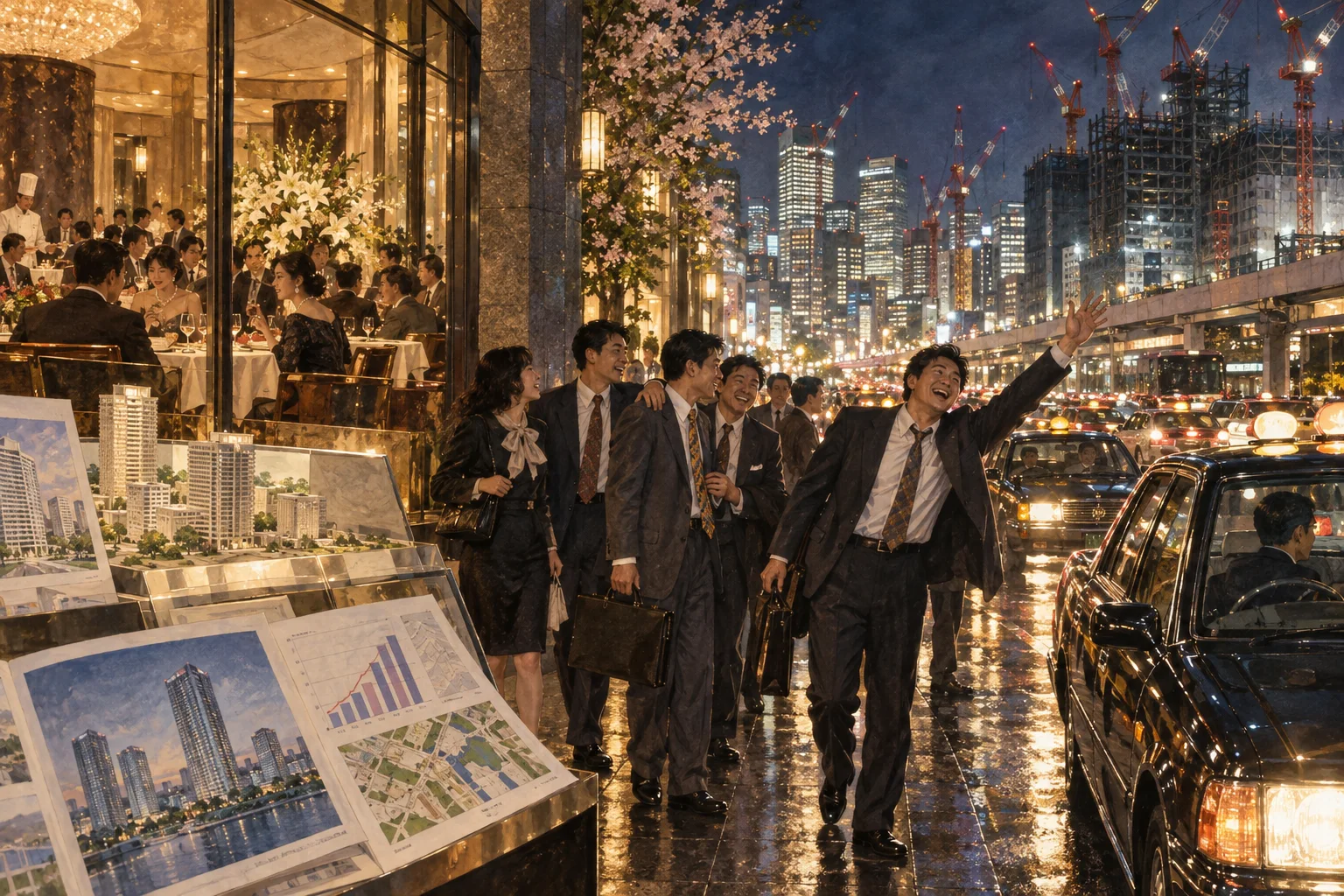 地価高騰と消費熱に沸くバブル期の東京