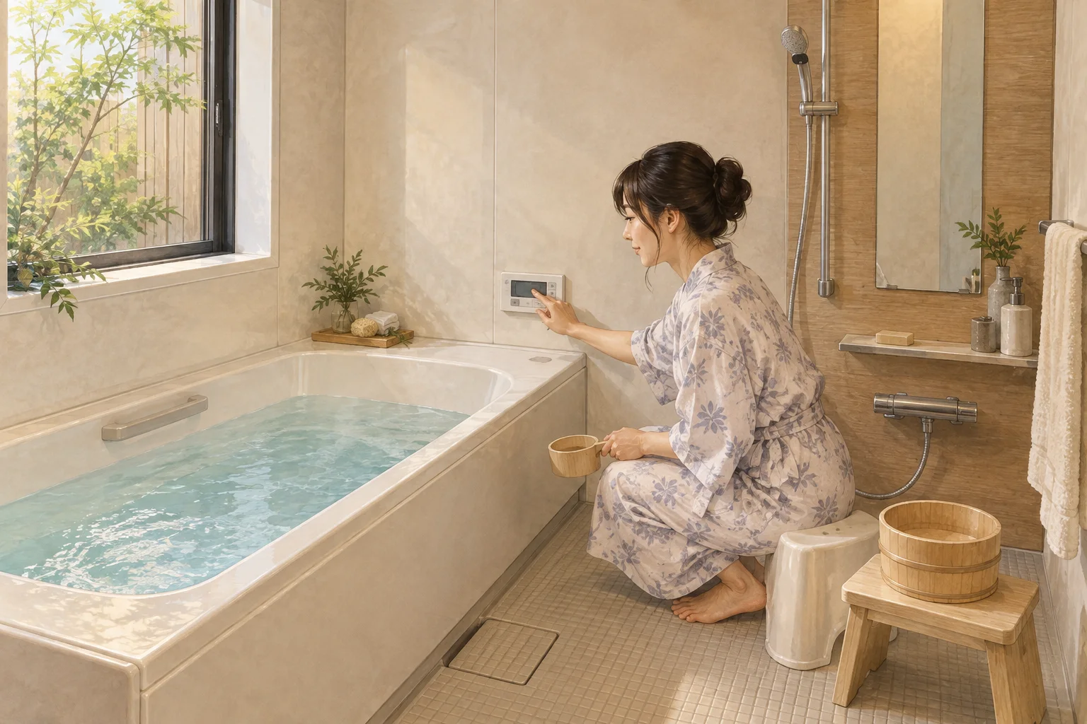 日本の住宅にある一体成形のユニットバス