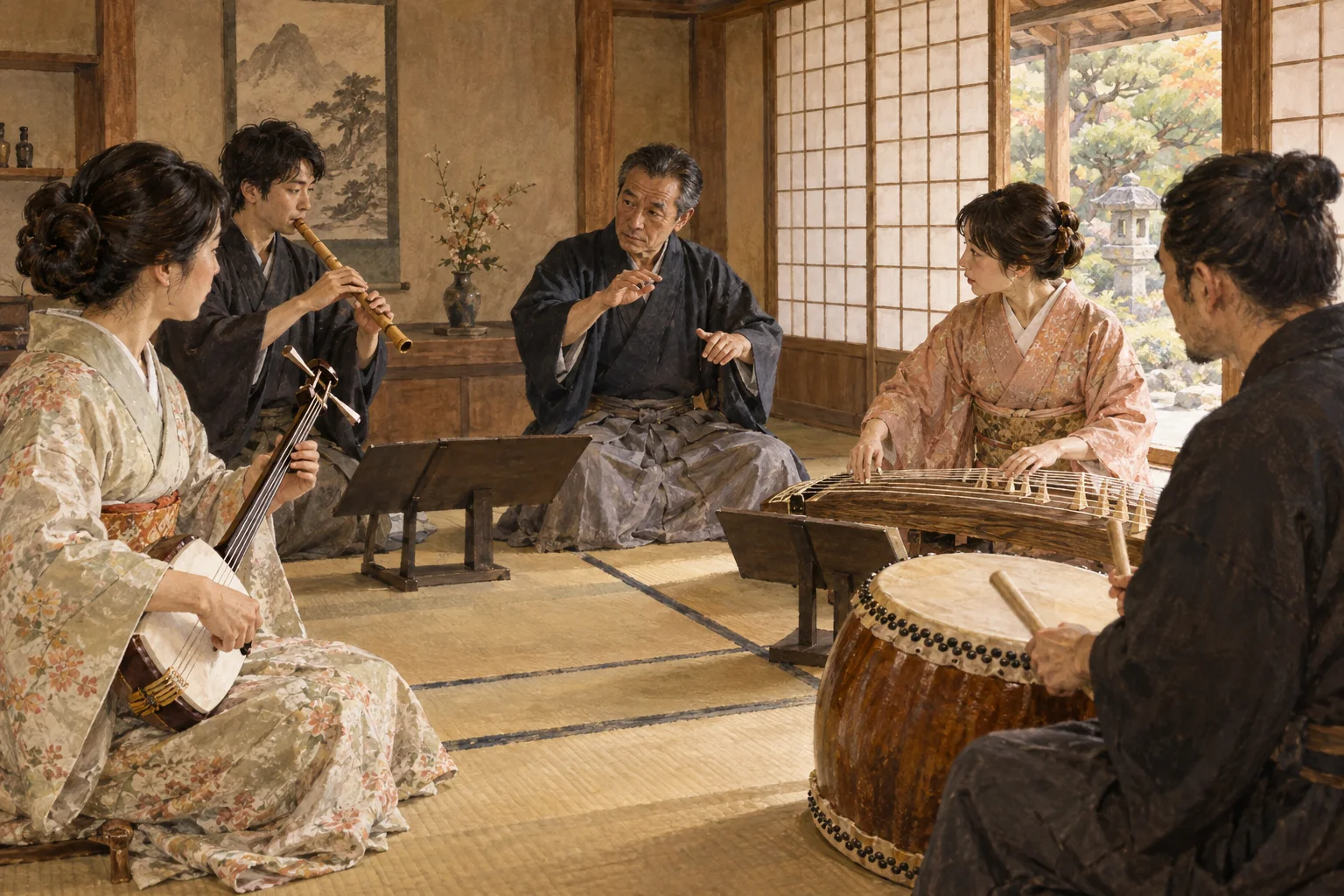 互いに音を聴き合い和を整える合奏者たち