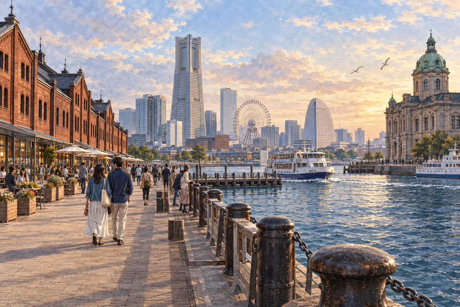 港の歴史と現代の景観が重なる横浜