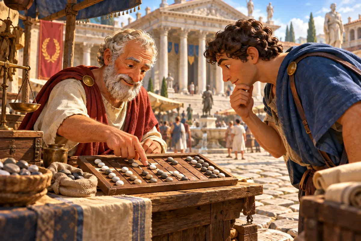 ローマの人は、計算盤の上で小石（calculus）を動かして計算した