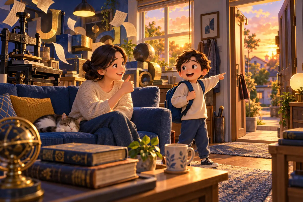 「部屋を片付けたら、外で遊んでいいよ(you can go outside)」。子どもの Can I〜? は大人の言い方をまねたもの、とAHDは説明している