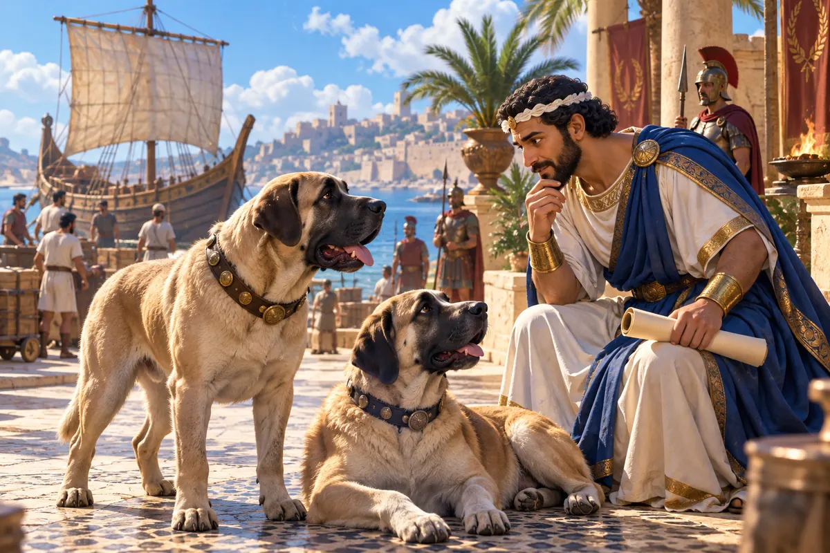 プリニウスの『博物誌』によると、カナリア島の大きな犬のうち2頭が、マウレタニアのユバ王のもとへ連れてこられた