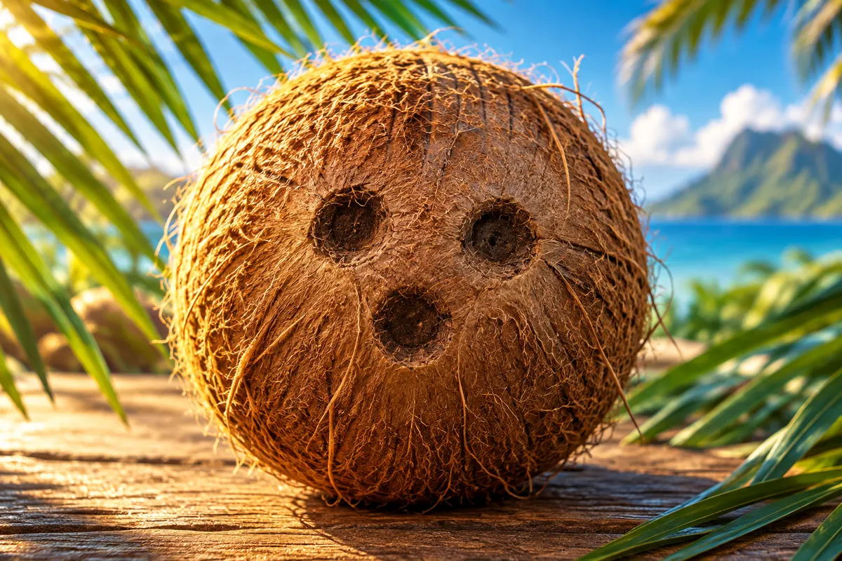根元の3つのくぼみが目と口に見えたことから、ポルトガル語で「おばけ」を意味する coco と呼ばれた(アメリカン・ヘリテージ英語辞典)