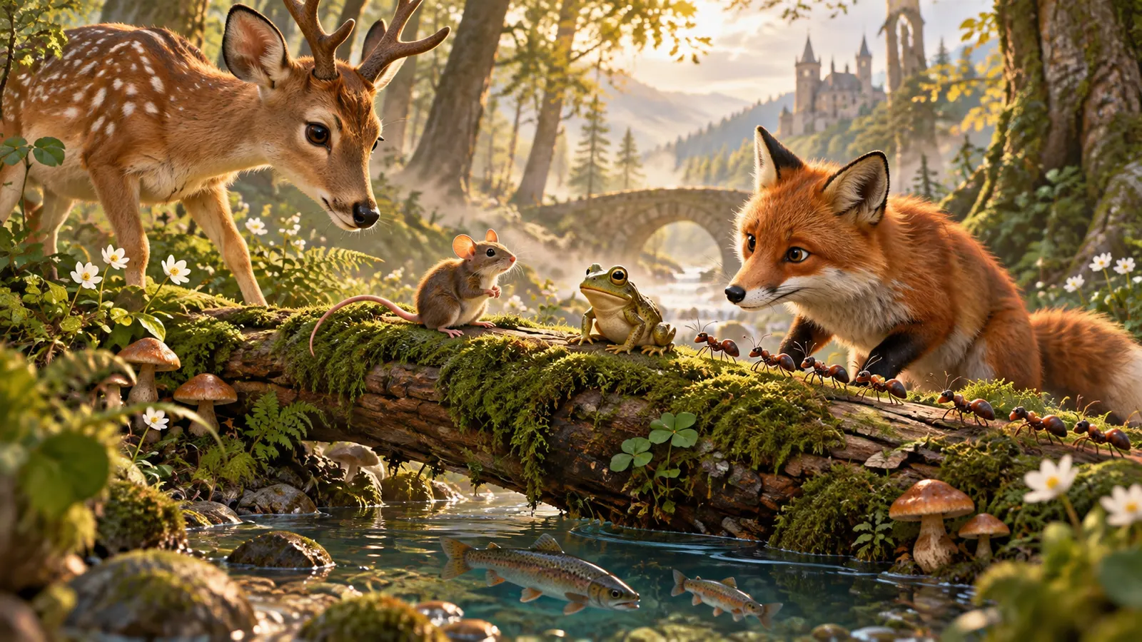 deer は昔「動物」という意味だった。中英語ではアリも魚も deer